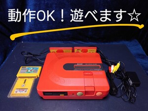 シャープ ツインファミコン AN-500R 良品 動作OK！遊べます SHARP TWIN FAMICOM レッド ファミコン FC アダプタ ソフト2本