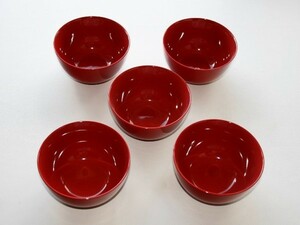 情熱の赤い器　カフェオーレボウル　５個セット　新品