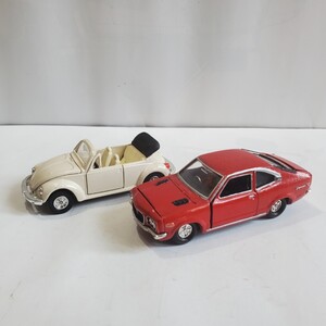 トミカ ダンディ 1/43「VW 1200 LE（ 改）」 ダイヤペット 1/43「MAZDA SAVANNA GSⅡ」２台セット 中古 箱無し キズ汚れ 日本製 564