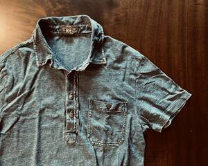 RRL ダブルアールエル インディゴブルー ポロシャツ size S