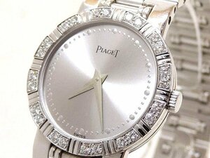 PIAGET ピアジェ レディース 時計 ■ K18 WG ホワイトゴールド 61.8g ダンサー ダイヤベゼル 80564 ウォッチ 750 ラウンド □4D6DS