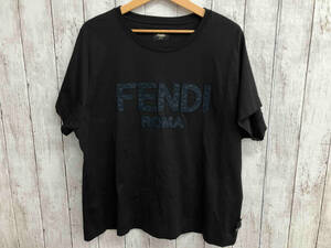 FENDI／Tシャツ ／FY0936 ACN7／ブラック／フロントロゴ刺繍 ／メンズ／XXLサイズ