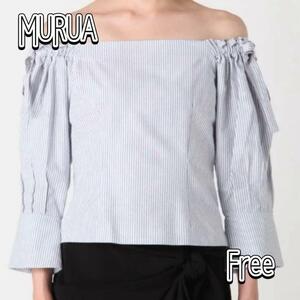 新品タグ付き　MURUA ボリュームスリーブ オフショル ブラウス Free