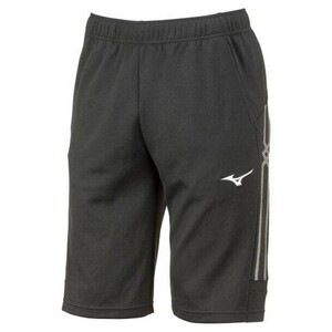 【32MD111109 M】MIZUNO(ミズノ) ユニウォームアップハーフパンツ ブラック/シルバー M 新品未使用 バドミントン 春夏物