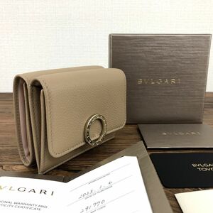 ☆送料無料☆ 未使用品 BVLGARI コンパクトウォレット 291770 ベージュ 箱付き 43