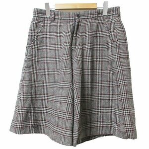 ズッカ zucca ハーフパンツ ワイド キュロット グレンチェック ウール カシミヤ混 L グレー系 ■SM3 X レディース