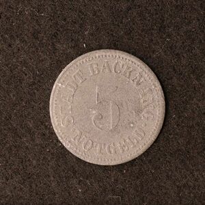 【金属製ノートゲルド】ドイツ バックナング 5ペニヒ亜鉛貨（1918）[E2471]コイン　