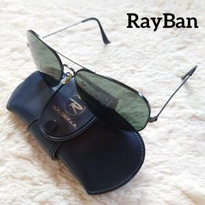 1円～ 美品 RayBan レイバン サングラス B&L ボシュロム ティアドロップ カラーレンズ ブラック 黒 W0501 ケース付 人気モデル 激渋 一点物