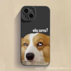 【 iPhone15Pro】スマホケース　ブラック　犬　変顔　TPU　耐衝撃