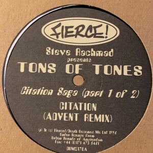 [ Steve Rachmad Presents Tons Of Tones - Citation Saga (Part 1 Of 2) - Fierce! DBM2170 ] The Advent , Sterac
