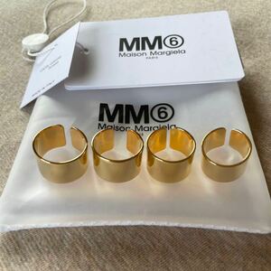 2新品 メゾンマルジェラ MM6 4連リング 指輪 22SS size 2 XS Maison Margiela 6 レディース アクセサリー リング ゴールド