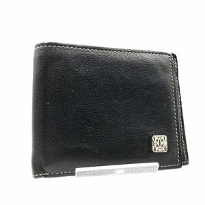 ■外観美品■希少■Cartier カルティエ　2Cモチーフ　二つ折り財布　パスケース　レザー　ブラック　シルバー金具