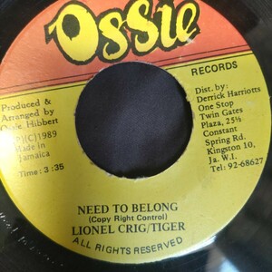 Lionel Crig ＆ Tiger/Need To Belong