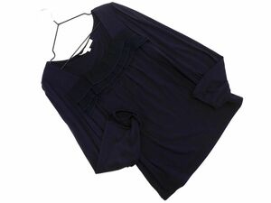 ナチュラルビューティー フリル カットソー size38/紺 ■◇ ☆ eca8 レディース