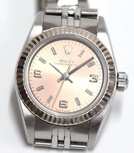 中古　ROLEX オイスター パーペチュアル 76094 ピンク369文字盤 K番 ジュビリーブレス