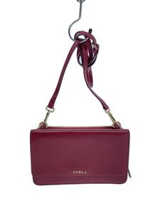 FURLA◆2WAY/レザーウォレットショルダーバッグ/ショルダーバッグ/レザー/BRD/無地