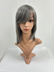 Wigs2you C-001 グレー色 コスプレウィッグ アニメ アイドル風 耐熱コスプレウィッグ★シンプルなミディアムスタイル