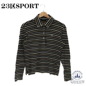 23区SPORT ニジュウサンクスポーツ ポロシャツ トップス 長袖 レディース ボーダー 1 日本製 901-568 送料無料