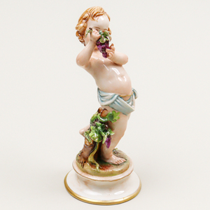 nQqp カポディモンティ Capodimonte リチャードノリ イタリア 葡萄を摘む天使 フィギュリン 置物