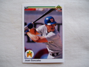 RC☆フアン・ゴンザレス【JUAN GONZALEZ】■UPPER DECK 1990 テキサスレンジャーズ ルーキーカード ROOKIE 