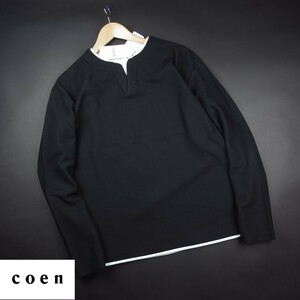 新品 ■ ユナイテッドアローズ コーエン coen フェイクレイヤードロングTシャツ390/黒/【L】