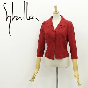 ◆Sybilla シビラ リネン混 七分袖 ジャケット 赤 レッド M