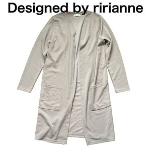 Designed by ririanne ロングカーディガン ベージュ Fサイズ