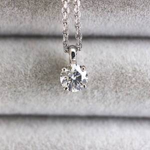 ＜デビアス＞　750　ダイヤ　ネックレス　0.26ct　H VS2 EX　（鑑保付）　【CCTK8749】