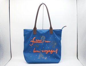 【1円】キャラオクルス トートバッグ ブルー 青 CARA O CRUZ z24-bluebag 中古品 z_z