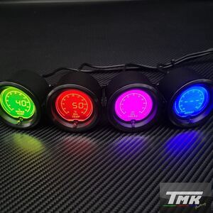 新品 52mm 7色LED 3連メーターセット ブースト計 水温計 油温計 油圧計 追加メーター GR86 ZN6 ZN8 Z33 Z34 AP EK ZZT DC5 S14 ZC32S 