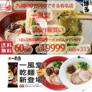 NEW 大人気　激うま　博多超人気店　博多 一風堂　 博多豚骨　激うまラーメン 絹ごし　1袋に2種類2食分　白丸・赤丸ラーメン　2960