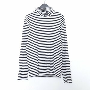 DSQUARED2 TURTLENECK STRIPED T-SHIRT L ブラック ホワイト S74GD0767 S23717 ディースクエアード タートルネック 長袖カットソー