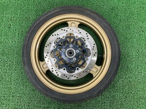 ゼファー750 フロントホイール 金 1274 カワサキ 純正 中古 バイク 部品 ZR750C ゴールド 17×3.00 ASAHITEC 曲がり無し 車検 Genuine