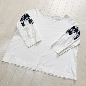 3948☆ BEAUTY&YOUTH UNITED ARROWS トップス 7分丈袖Tシャツ カジュアル レディース ホワイト 刺繍