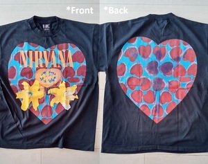 ［ XL ］「 NIRVANA Heart Shaped Box ニルヴァーナ kurt cobain カートコバーン バンド ビンテージスタイル プリントTシャツ(*BIO) 」新品