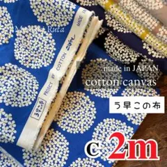 【R4532】綿キャンバス う早この布 アジサイ 2m Cブルー