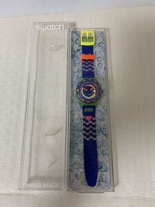 部品取り用/SWATCH SCUBA 200スウォッチ スキューバ ウォッチ/腕時計/動作不動/レトロ/金属錆/ベルト難/紙箱文字書き欠損等/ジャンク