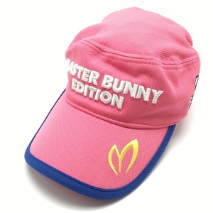 マスターバニー ワークキャップ ピンク×ブルー ロゴ刺しゅう FR ゴルフウェア MASTER BUNNY EDITION