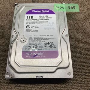 HDD-387 激安 HDD1TB 3.5インチ SATA 1367時間 内蔵HDD WD WD10PURZ-85U8XY0 Crystaldiskinfoにて正常品 中古