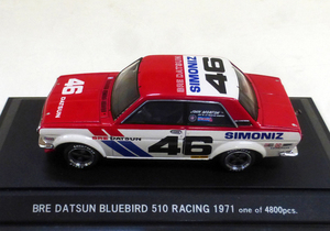 EBBRO エブロ 1/43 Datsun Bluebird 510 BRE #46 1971（ホワイト／レッド）