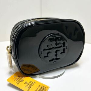 ☆新品-未使用-タグ付き☆ ◆TORY BURCH トリーバーチ　エラ　50005074　ポーチ◆　エナメル　パテント　ブラック 【送料無料】0822