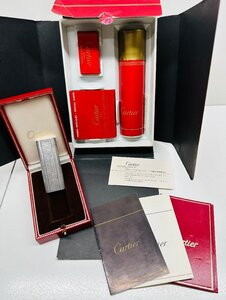 Cartier カルティエ　ライター　ガスライター　トラベリングキットセット　シルバー　喫煙具　中古　