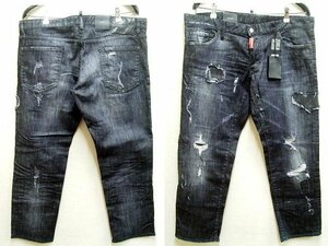 即決[56]未使用品 DSQUARED2 17AW SLIM JEAN ブラック S74LB0233 ビンテージ加工 ストレッチ スキニー スリム デニム パンツ■1754