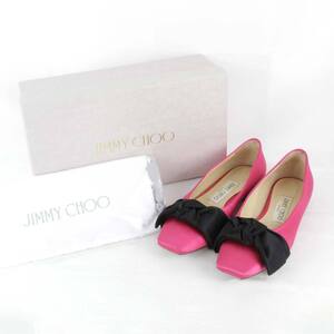 『USED』 JIMMY CHOO ジミーチュウ パンプス ピンク サテン 22cm