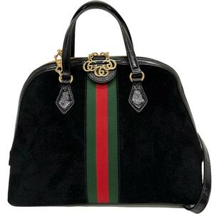 GUCCI/グッチ オフィディア ミディアム 524533 2WAY　ハンドバッグ ショルダーバッグ/スエードレザー ブラック レディース