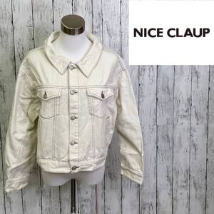 NICE CLAUP★ナイスクラップ★バック ベルト デニムジャケット ブルゾン★サイズF　16-67