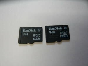 動作保証！SanDisk microSDHC 8GB クラス② 2枚セット