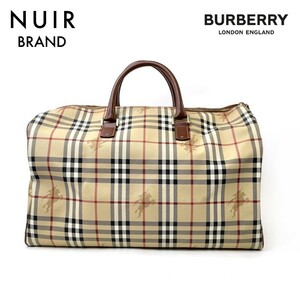 バーバリー BURBERRY ボストンバッグ PVC ベージュ