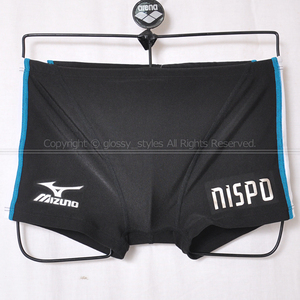 K1806-01■新品 nispoスポーツクラブ mizuno EXER SUITS ショートスパッツ練習用水着 ボックス 85RQ-95000 ブラック×ホワイト S