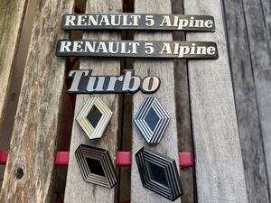 ルノーサンク　アルピーヌ　ターボ　Reanult ５ Alpine Turbo　エンブレム　オリジナル　リプロ　キャトル